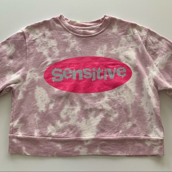By Samii Ryan | Sensitive Pink Tie Dye Cropped Sweatshirt Small - Picture 2 of 8